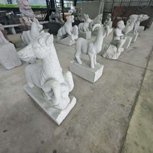 防城港芝麻白雕刻 十二生肖 异形雕刻