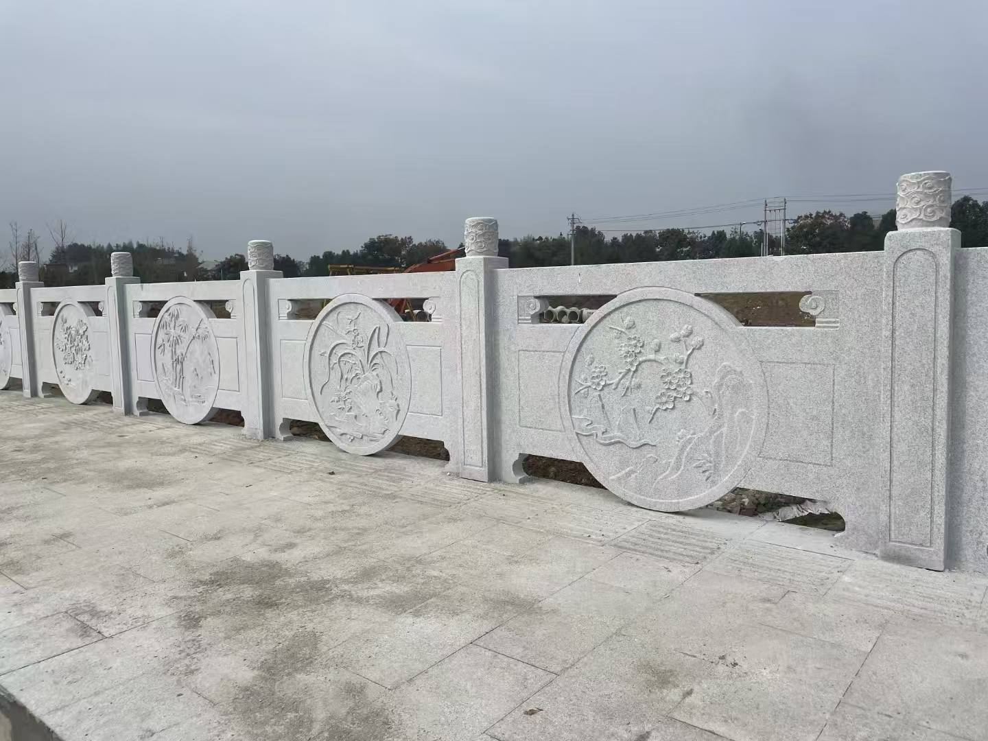 防城港芝麻白河道栏杆 石材栏杆